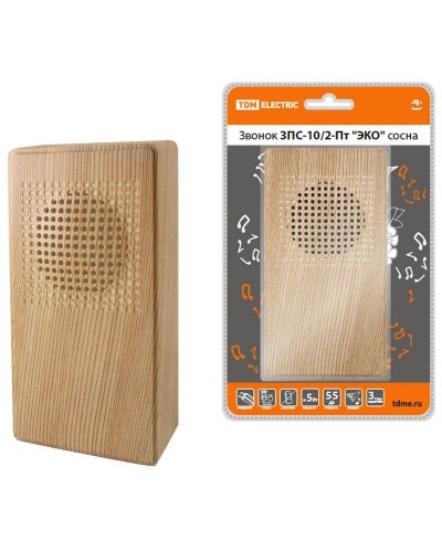 ЗПС-10/2-Пт ЭКО сосна, птичка, без кнопки, AC 230V (SQ1901-0026). Звонок проводной. TDM ЕLECTRIC в Вологде