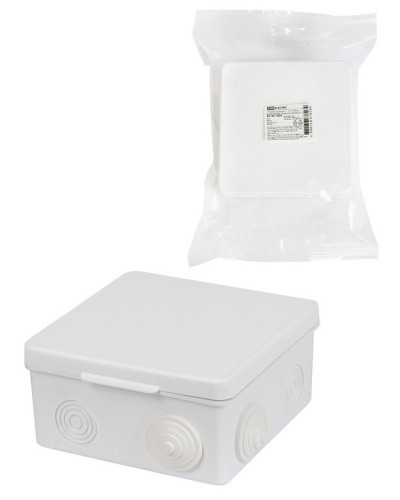 Коробка ОП 100х100х55мм, крышка, IP54, 8вх., белая (SQ1401-0923). Распаячная коробка. TDM ЕLECTRIC в Вологде