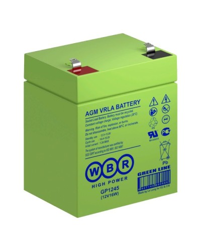 WBR GP1245 (12V16W). Аккумулятор герметичный свинцово-кислотный. WBR в Вологде