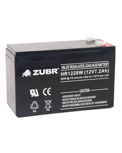 ZUBR HR 1228W (12V, 7,2Ah). Аккумулятор герметичный свинцово-кислотный. ZUBR в Вологде