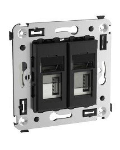 Розетка USB в стену Avanti черный квадрат (4402543). Розетка USB. ДКС в Вологде