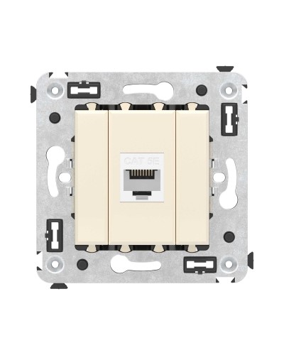 Розетка RJ-45 в стену, кат.5E, Avanti, одинарная, ванильная дымка (4405663). Розетка компьютерная. ДКС в Вологде