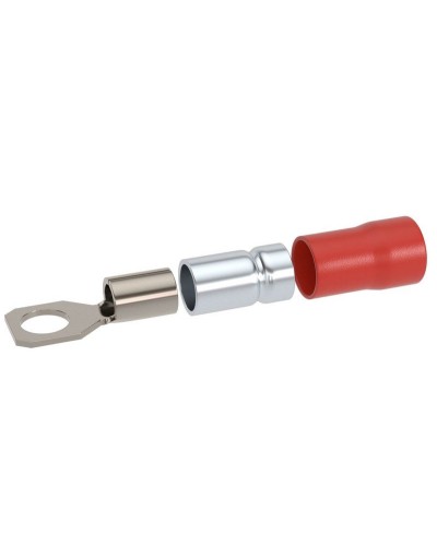 Наконечник НКИ 0,25-1,5 М5 (D5,3мм) с отверстием под винт (100 шт) (2A5P-DS-PVC). Наконечник с отверстием под винт и изолированным фланцем ПВХ, двойная гильза. ДКС в Вологде