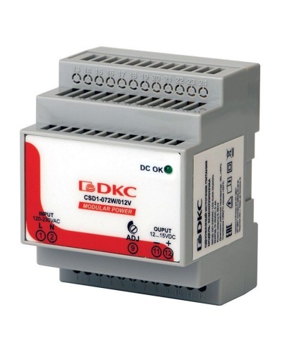 Источник питания однофазный 72Вт, 5А, 12В (XCSD1072W012VAA). Источник питания  MODULAR POWER однофазный. ДКС в Вологде