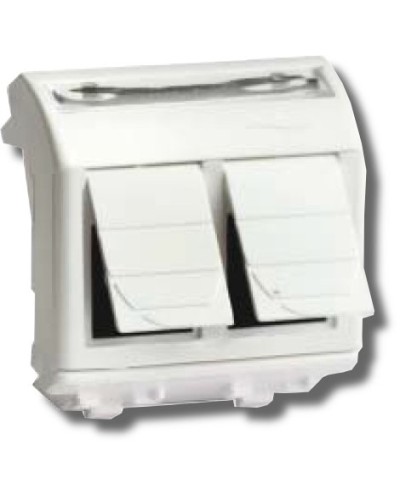 Розетка RJ-45 Brava 2 модуля белая (76656B): Розетка компьютерная с двумя разъёмами в Вологде