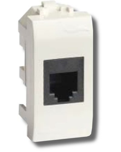 Розетка RJ-45 Brava 1 модуль белая (76457B): Розетка компьютерная экранированная с одним разъёмом в Вологде