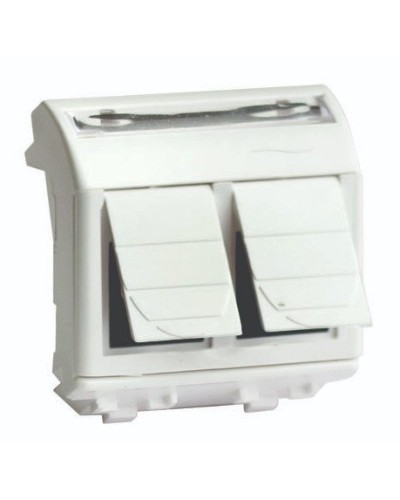Розетка RJ-45 Brava 2 модуля слоновая кость (75459S): Розетка компьютерная с двумя разъёмами в Вологде