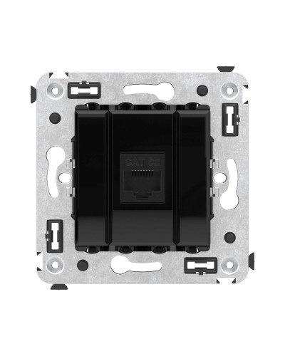 Розетка RJ-45 в стену, кат.5E, Avanti, одинарная, черный квадрат (4402663). Розетка компьютерная. ДКС в Вологде
