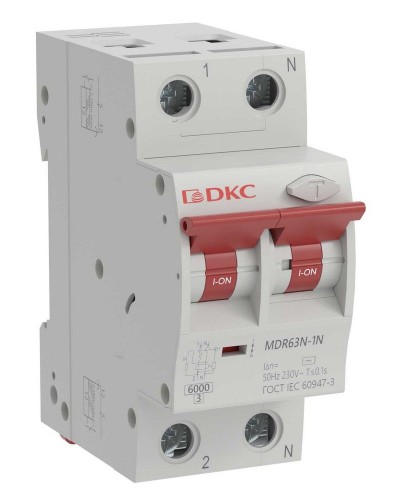 YON max MDR, 1P+N, 30mA, 63A, 6kA, А (MDR63N-1N2C63-A). Автоматический выключатель дифференциального тока. ДКС в Вологде