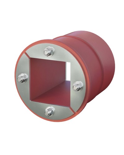 Проходка круглая, нержавеющая, D125х70 мм с проемом 80х80 мм (DXF3124): Проходка круглая, нержавеющая, с проёмом в Вологде