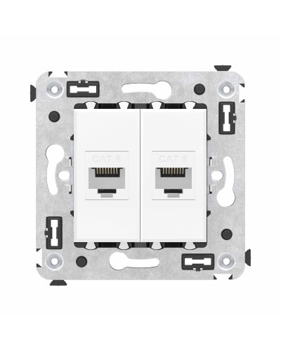 Розетка RJ-45 в стену, кат.6E, Avanti, двойная, белое облако (4400694). Розетка компьютерная. ДКС в Вологде