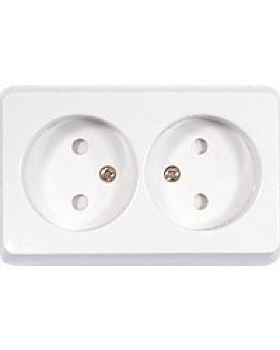 Розетка двойная открытой установки без з/к, бежевый, LK Standard (813601). Розетка без заземляющих контактов с защитными шторками. Экопласт в Вологде