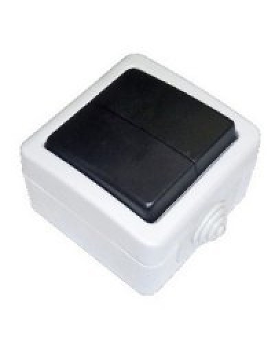 Переключатель двухклавишный 2-полюсный с 2 мест EF602SA, серый, LK Aqua (80006). Переключатель. Экопласт в Вологде