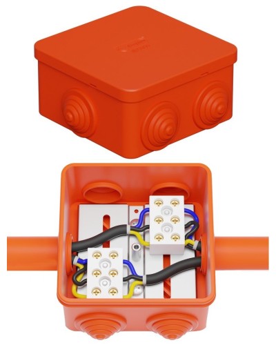 Коробка JBS080 85х85х50, 6 вых., 3P (0,15-4,0 мм²) (43101HF). Коробка монтажная, огнестойкая, без галогена. Экопласт в Вологде