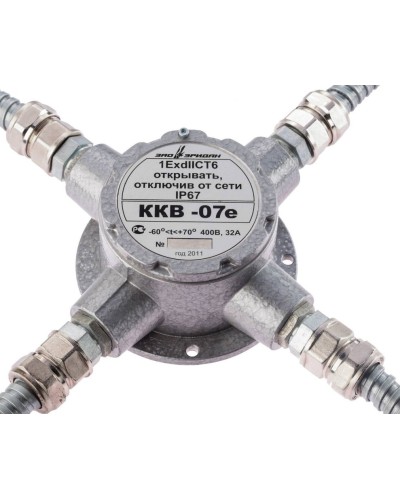 ККВ-07е-Ех-А-Р1-К-БК1, ШТ1/2+ШТ1/2+ШТ1/2+ШТ1/2. Коробка коммутационная взрывозащищенная крестообразная. Эридан в Вологде