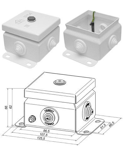 КМ IP55-0808 (без DIN рейки). Коробка монтажная электротехническая. Гефест в Вологде