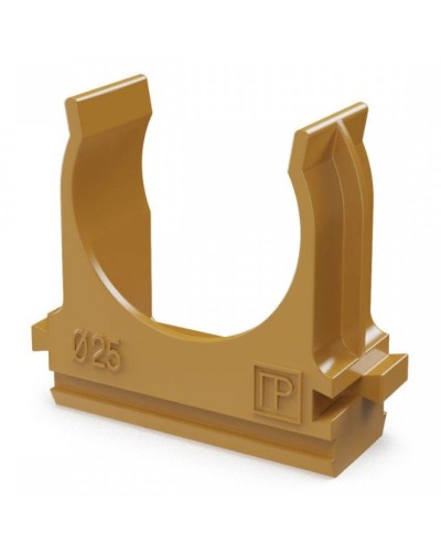 Крепёж-клипса для труб АБС-пластик бук D25 (100 шт) (PR13.0047). Крепление для труб ПВХ. Промрукав в Вологде