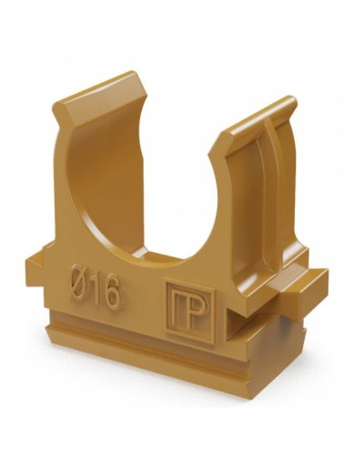 Крепёж-клипса для труб АБС-пластик бук D16 (100 шт) (PR13.0045). Крепление для труб ПВХ. Промрукав в Вологде