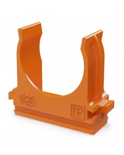 Крепёж-клипса для труб АБС-пластик оранжевая D25 (100 шт) (PR13.0065). Крепление для труб ПВХ. Промрукав в Вологде
