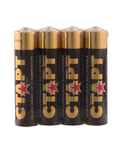 СТАРТ LR03-SH4-BOX (1,5 В, AAA, LR03), упак. 4 шт.. Алкалиновые батарейки. СТАРТ в Вологде