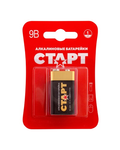 СТАРТ 6LR61-BL1 (9 В, Крона,  6LR61), БЛИСТЕР. Алкалиновая батарейка. СТАРТ в Вологде