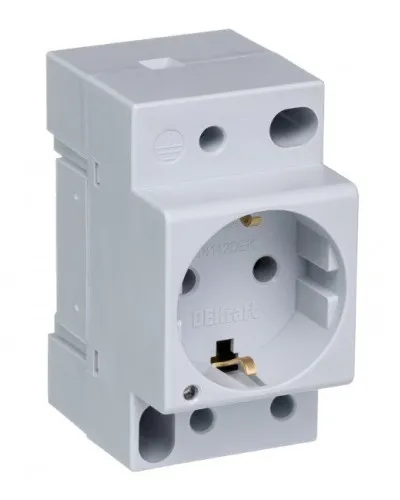 Розетка модульная РМ-102 2P+PEN 16A 220В (18012DEK). Розетка модульная на DIN-рейку. DEKraft в Вологде
