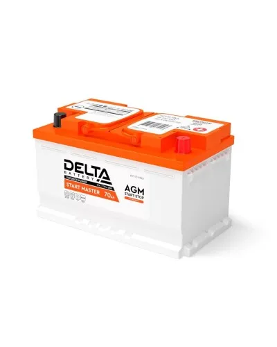 Delta START MASTER AGM 1270 (70 Ah). Аккумулятор автомобильный герметичный свинцово-кислотный. Delta в Вологде