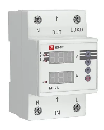 MRVA 63A PROxima (MRVA-63A). Реле напряжения и тока с дисплеем. EKF в Вологде