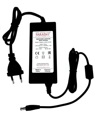 60W/12V/5A. Импульсный блок питания в пластиковом корпусе. FARADAY в Вологде