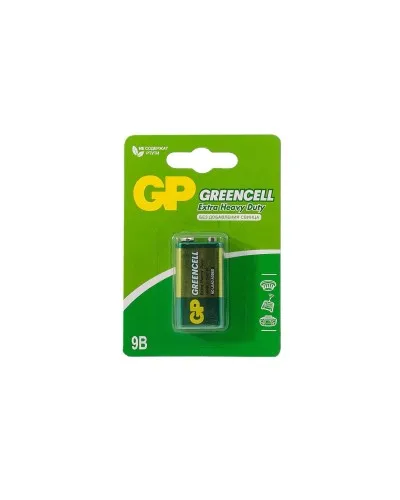 GP GreenCell 9V Крона (GP 1604GLF-2CR1), БЛИСТЕР. Солевая батарейка. GP Batteries в Вологде