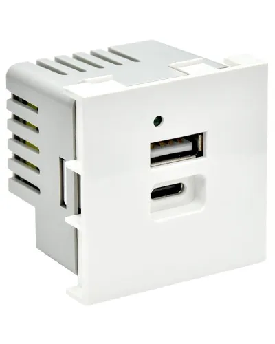 Розетка USB A+C 4,2А PRIMER РКЮ-25-40-П белый IEK (PR-KK40D-RU-0-2-AC-K01). Розетка USB. IEK в Вологде