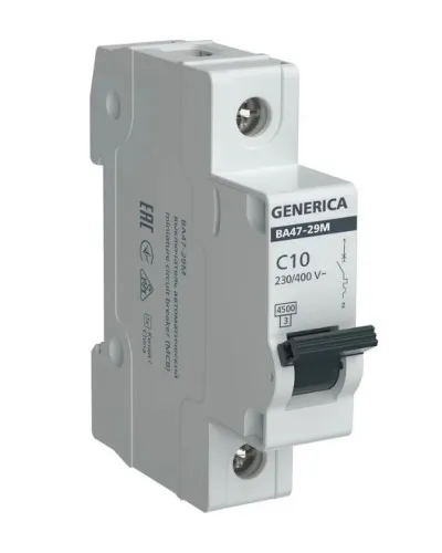 GENERICA ВА47-29М 1P C 10А 4,5кА (MVA21-1-010-C-G). Автоматический выключатель. IEK в Вологде