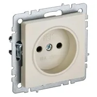 Розетка без з/к РСш10-2-БрКр бежевый BRITE (BR-R13-10-K10). Розетка без заземления с защитными шторками. IEK