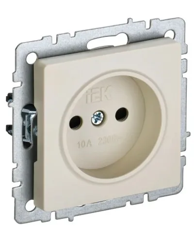 Розетка без з/к РСш10-2-БрКр бежевый BRITE (BR-R13-10-K10). Розетка без заземления с защитными шторками. IEK в Вологде