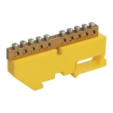 Шина PE земля ШНИ-6х9-10-Д-Ж (YNN10-69-10D-K05). Шина на DIN-изолятор. IEK