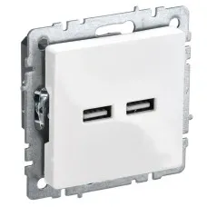 Розетка USB A+A 3,1А РЮ10-1-БрБ белый BRITE (BR-U21-D31-K01). Розетка USB. IEK