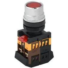 Кнопка ABLF-22 красный D22мм неон 1з+1р (BBT10-ABLF-K04). Кнопка с подсветкой. IEK
