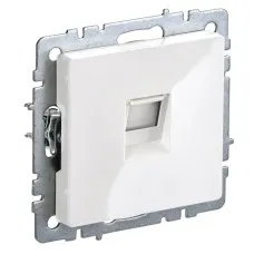 Розетка RJ45 РК10-БрБ кат.5E, белая BRITE (BR-K10-1-K01). Розетка компьютерная. IEK