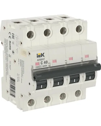 M06N 4P C 40А 6кА ARMAT (AR-M06N-4-C040). Автоматический выключатель. IEK в Вологде