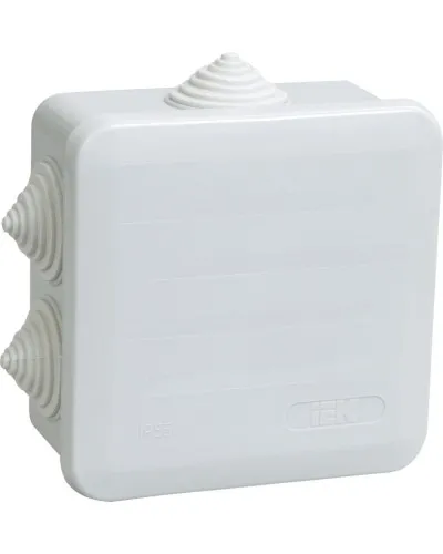 Коробка распаячная КМ41255 100х100х50 открытой проводки IP44 6 гермовводов серая (UKOZ11-100-100-050-K41-44). Коробка распаячная безгалогенная (HF) с защелкивающейся крышкой. IEK в Вологде