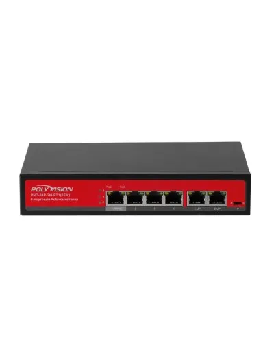 PND-04P-2M-BT1 (65W). Коммутатор неуправляемый 6-портовый с функцией PoE. Polyvision в Вологде