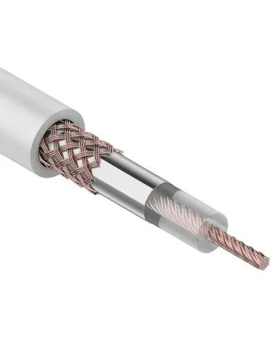 RG-58 A/U, 50 Ом, Cu/Al/Cu, 64%, 100 м, белый (01-2001). Кабель коаксиальный радиочастотный. Rexant в Вологде