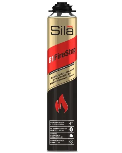 Пена огнестойкая Sila Pro B1 Firestop, 750 мл: Пена монтажная профессиональная в Вологде