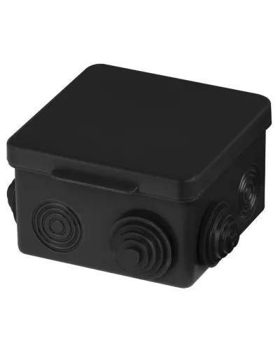 Распаячная коробка ОП 80х80х50мм, крышка, IP54, 7вх., черная TDM (SQ1401-0912). Распаячная коробка ОП. TDM ЕLECTRIC в Вологде