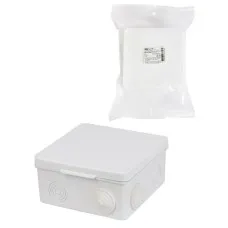 Коробка ОП 100х100х55мм, крышка, IP54, 8вх., белая (SQ1401-0923). Распаячная коробка. TDM ЕLECTRIC