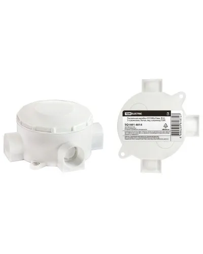 Распаячная коробка ОП D80х35мм, IP42, 3-х рожковая, белая TDM (SQ1401-4014). Распаячная коробка ОП. TDM ЕLECTRIC в Вологде