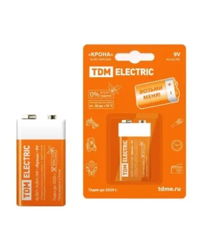 6LR61 Крона 9V BP-1 TDM (SQ1702-0013). Элемент питания. TDM ЕLECTRIC в Вологде
