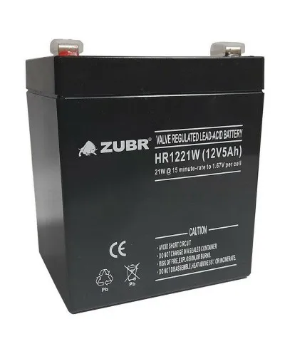 ZUBR HR 1221W (12V, 5Ah). Аккумулятор герметичный свинцово-кислотный. ZUBR в Вологде