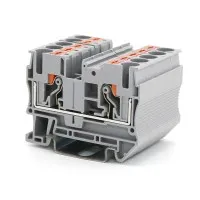Клемма проходная, зажим push-in, 2 точки подключения, 6 кв.мм, серая (VPR-6-GY). Клемма проходная, 2 точки подключения. ДКС