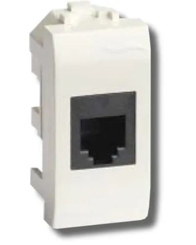 Розетка RJ-45 Brava 1 модуль белая (76654B): Розетка компьютерная с одним разъёмом в Вологде